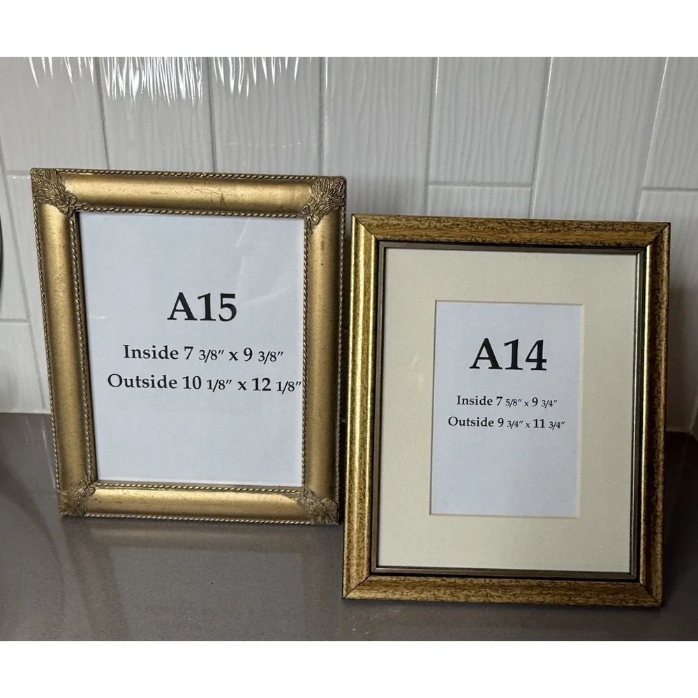 Lot of 2 Ornate Gold Toned Wood Picture Frame 8x10  GUC